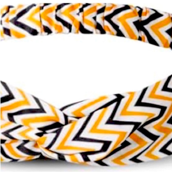 Orange, Black & White Zigzag Pattern Halloween Headband - Picture 4 of 5